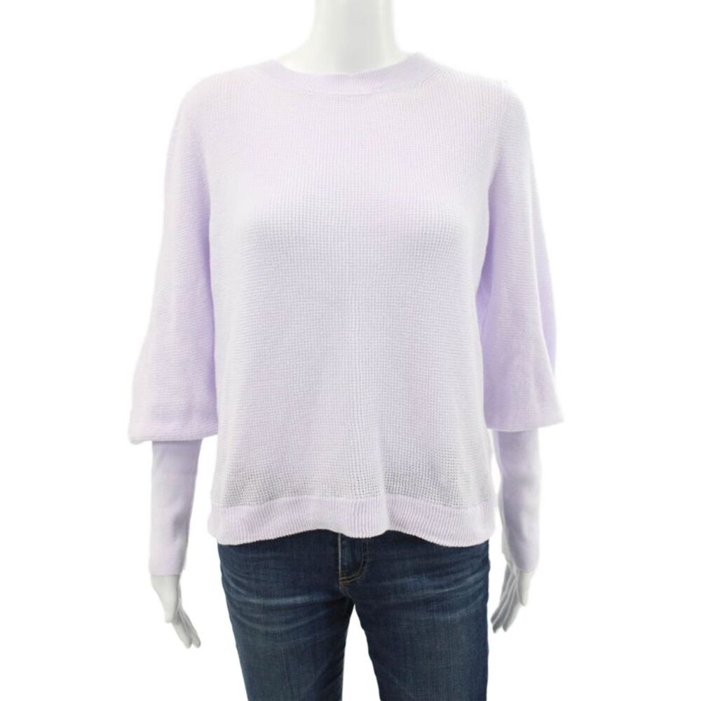 Margaret OLeary Womens Purple Organic Cotton Crew Pullover Longsleeve Size M